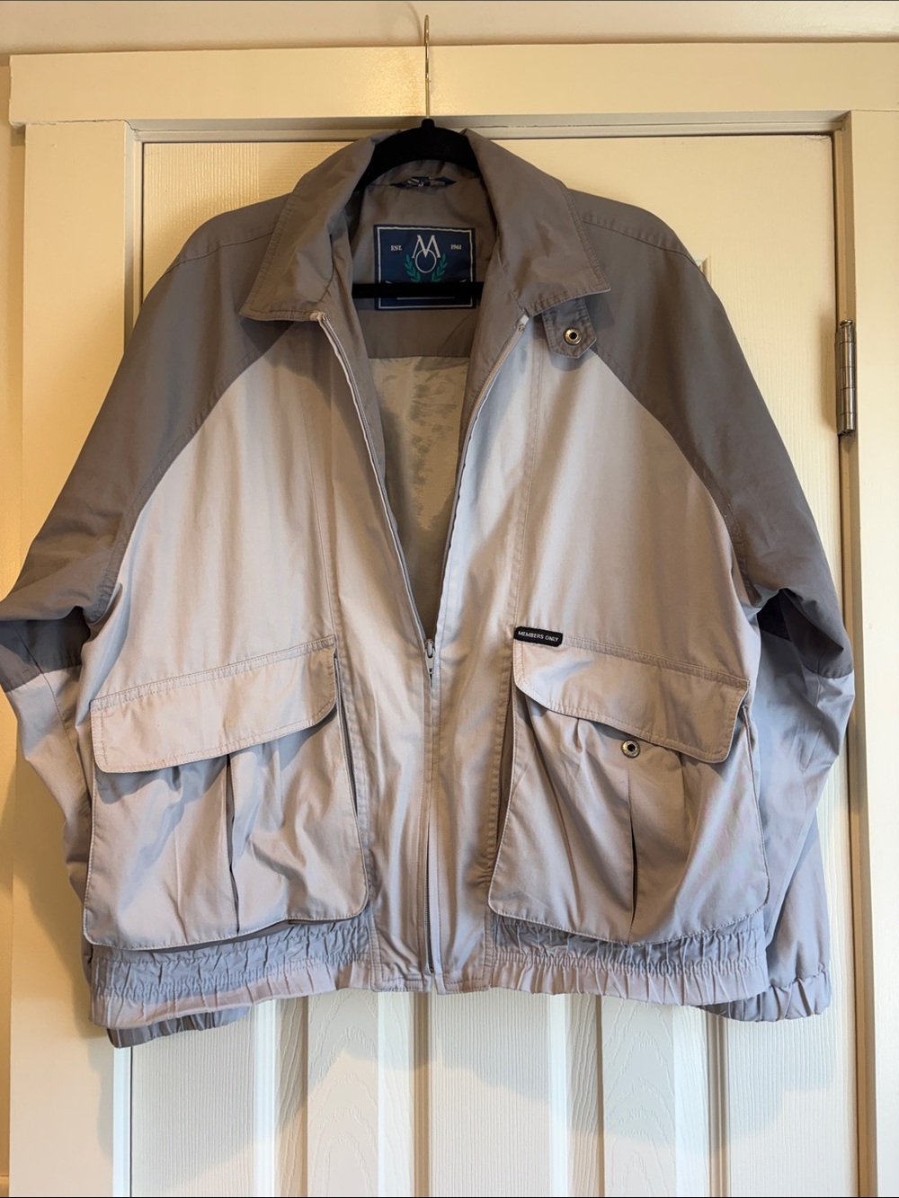 Members Only | Two Toned Light & Dark Grey Zip Up Jacket Coat Size Medium
